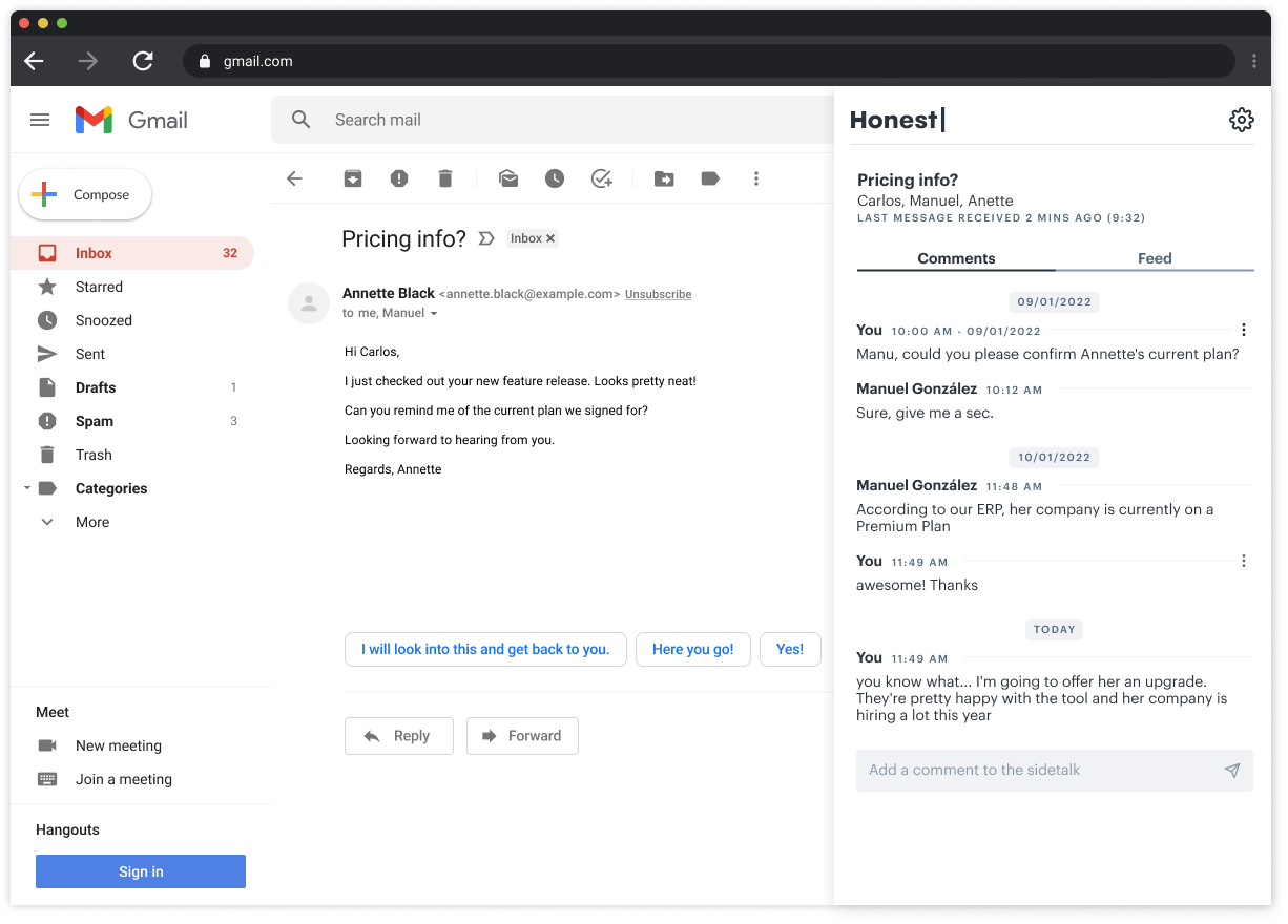 Add Notes and Comments to Email Threads on Gmail